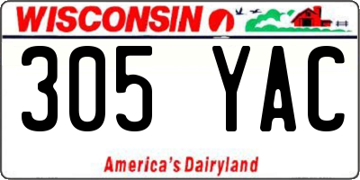 WI license plate 305YAC
