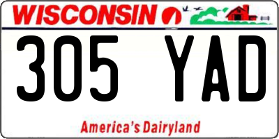 WI license plate 305YAD