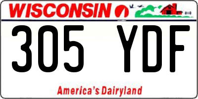 WI license plate 305YDF