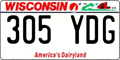 WI license plate 305YDG