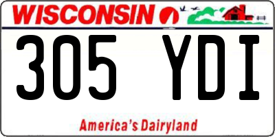 WI license plate 305YDI
