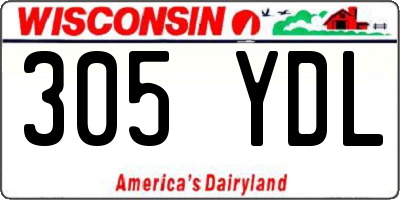 WI license plate 305YDL