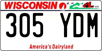 WI license plate 305YDM