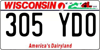 WI license plate 305YDO