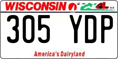 WI license plate 305YDP