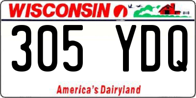 WI license plate 305YDQ