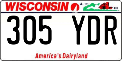 WI license plate 305YDR