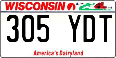 WI license plate 305YDT