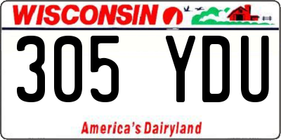 WI license plate 305YDU