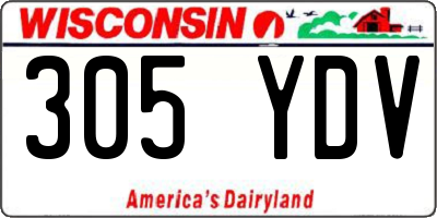 WI license plate 305YDV