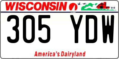 WI license plate 305YDW