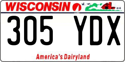 WI license plate 305YDX