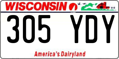 WI license plate 305YDY