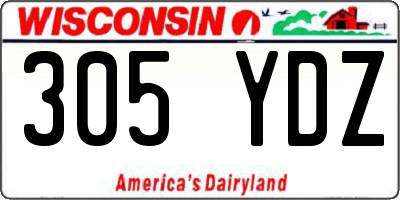 WI license plate 305YDZ