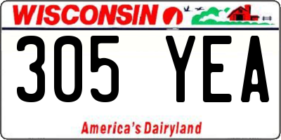 WI license plate 305YEA