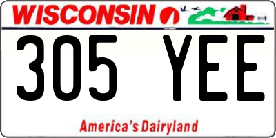 WI license plate 305YEE