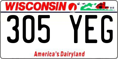 WI license plate 305YEG