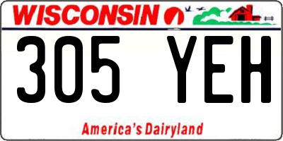 WI license plate 305YEH