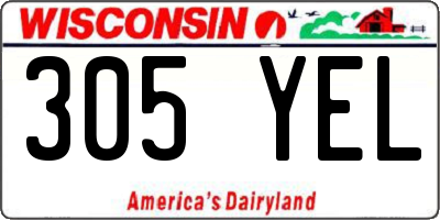 WI license plate 305YEL