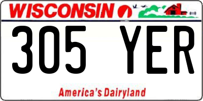 WI license plate 305YER