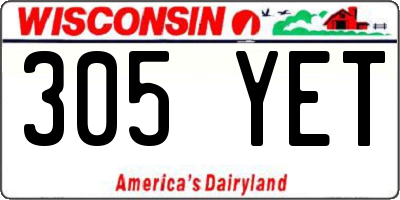 WI license plate 305YET