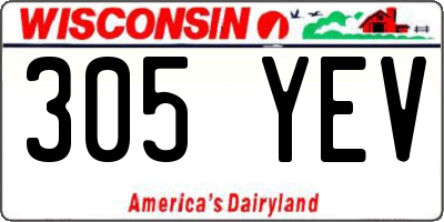 WI license plate 305YEV