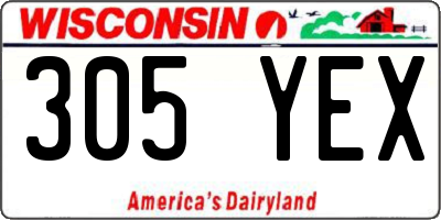 WI license plate 305YEX