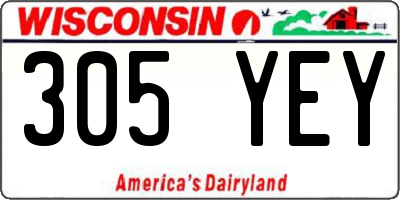 WI license plate 305YEY