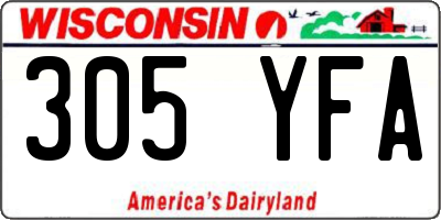 WI license plate 305YFA