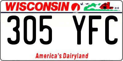 WI license plate 305YFC