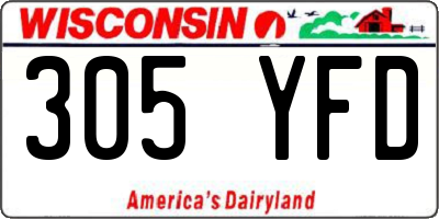 WI license plate 305YFD