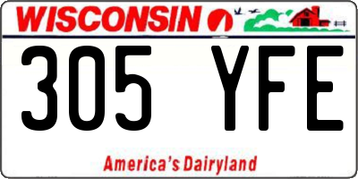 WI license plate 305YFE
