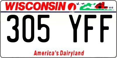 WI license plate 305YFF