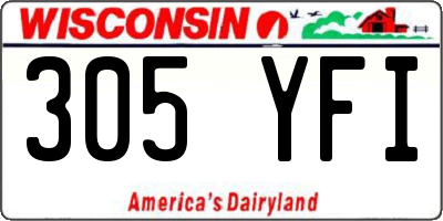 WI license plate 305YFI