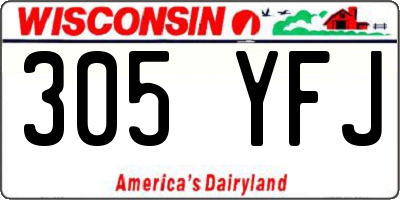 WI license plate 305YFJ