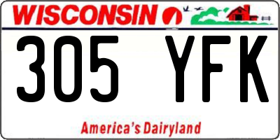 WI license plate 305YFK