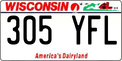 WI license plate 305YFL