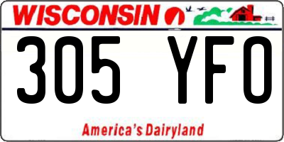 WI license plate 305YFO