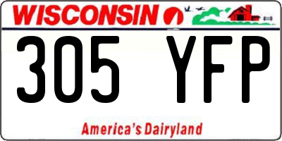 WI license plate 305YFP