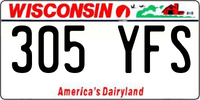 WI license plate 305YFS
