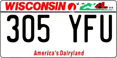 WI license plate 305YFU