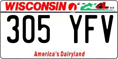 WI license plate 305YFV