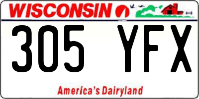 WI license plate 305YFX