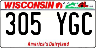 WI license plate 305YGC