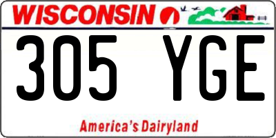 WI license plate 305YGE
