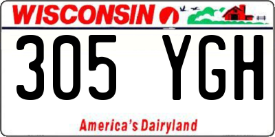 WI license plate 305YGH
