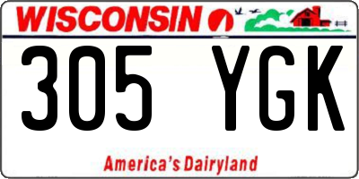 WI license plate 305YGK
