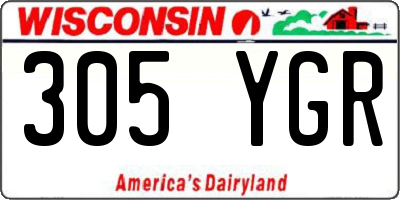 WI license plate 305YGR