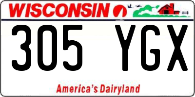 WI license plate 305YGX