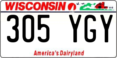 WI license plate 305YGY